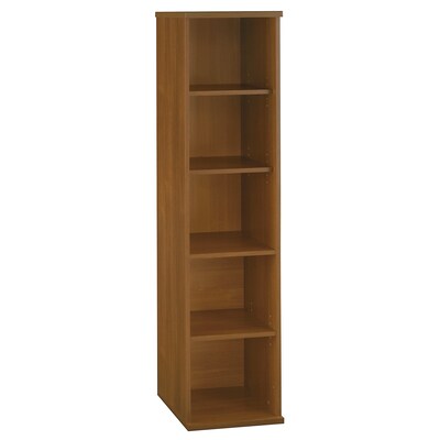Bush Business Furniture Westfield 18W 5 Shelf Bookcase, Warm Oak, Installed (WC67512FA)