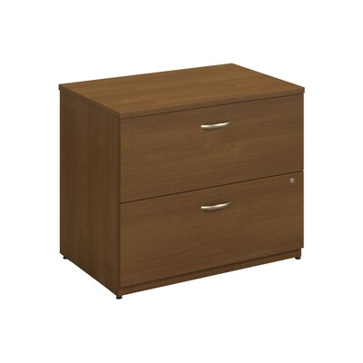 Bush Business Furniture Milano2 Series Bookcase Hutch with Glass Doors, Harvest Cherry, Installed (50HS36CSFA)