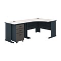 Bush Business Furniture Cubix 48W Corner Desk w/ 36W Return and Mobile File Cabinet, Slate, Installed (SRA005SLSUFA)