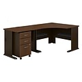 Bush Business Furniture Cubix 48W Corner Desk with 36W Return and Mobile File Cabinet, Sienna Walnut (SRA005WASU)