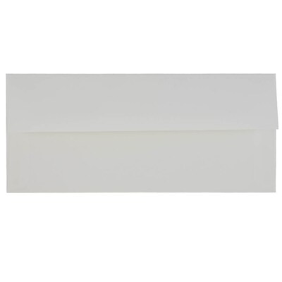 JAM Paper Strathmore Open End #10 Business Envelope, 4 1/8 x 9 1/2, Bright White, 50/Pack (18506I)