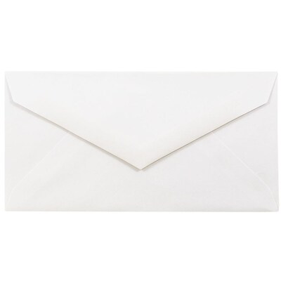 JAM Paper Monarch Strathmore Invitation Envelopes with Euro Flap, 3.875 x 7.5, Bright White Wove, 25/Pack (195201)