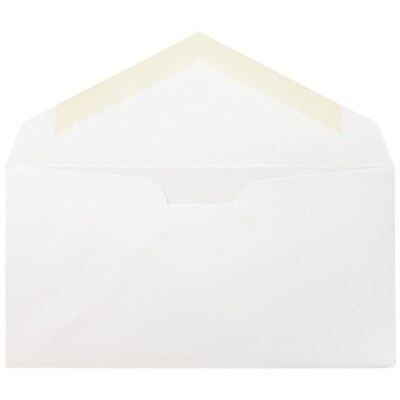 JAM Paper Monarch Strathmore Invitation Envelopes with Euro Flap, 3.875 x 7.5, Bright White Wove, 25/Pack (195201)