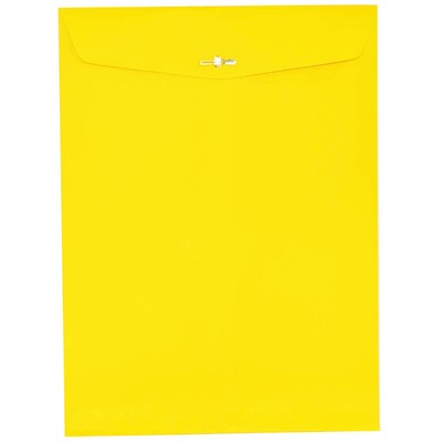 JAM Paper Open End Clasp Catalog Envelope, 9 x 12, Yellow, 100/Box (92953)