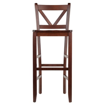 Winsome V-Back 29 Bar Stools, Walnut, Set of 2 (94259)