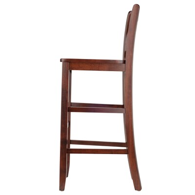 Winsome V-Back 29" Bar Stools, Walnut, Set of 2 (94259)