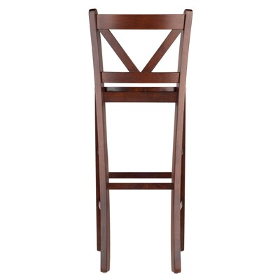 Winsome V-Back 29" Bar Stools, Walnut, Set of 2 (94259)