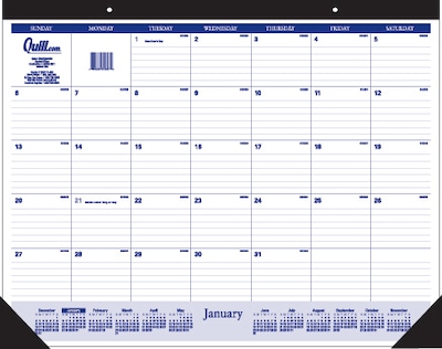 2019 Quill Brand® Desk Pad Calendar; Black, 19 x 24 (52164-19-QCC)