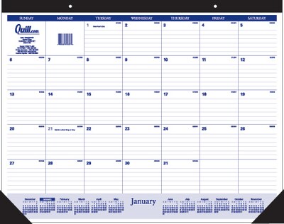 2019 Quill Brand® Desk Pad Calendar; Black, 19 x 24" (52164-19-QCC