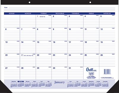 2020 Quill Brand® 22 x 17 Monthly Desk Pad, Black (52163-20)