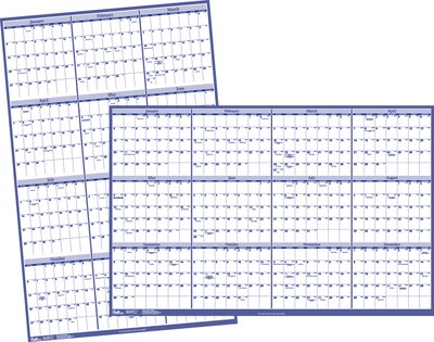 2020 Quill Brand® 32 x 48 Erasable Wall Calendar, Blue (52167-20)