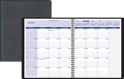 2020 Quill Brand® 9 x 11 Large Monthly Planner, Black (52160-20)