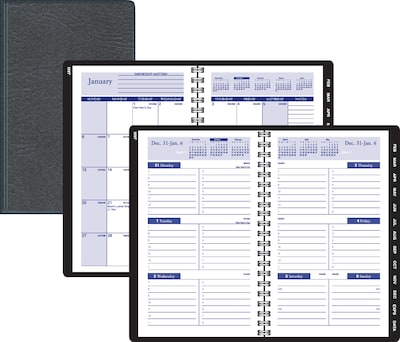 2019 Quill Brand® Weekly/Monthly Planner, Black, 5X8 (52157-19-QCC)