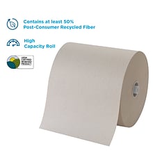 Pacific Blue Ultra 8” High-Capacity Recycled Paper Towel Roll by GP PRO, 1-Ply, Brown, 1150’/Roll, 3