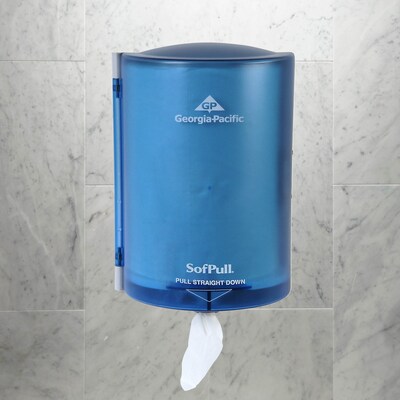 SofPull® Centerpull Junior Capacity Paper Towel Dispenser by GP PRO, Splash Blue, 7.10” W x 6.68” D x 10.77” H (53009)