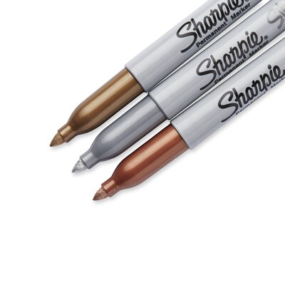 Sharpie Permanent Marker, Fine Tip, Metallic Silver, 4/Pack (39109