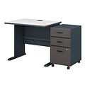 Bush Business Furniture Cubix 36W Desk w/ Mobile File Cabinet, Slate, Installed (SRA024SLSUFA)