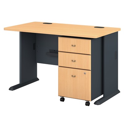 Bush Business Furniture Cubix 48W Desk w/ Mobile File Cabinet, Beech (SRA025BESU)