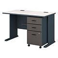 Bush Business Furniture Cubix 48W Desk w/ Mobile File Cabinet, Slate, Installed (SRA025SLSUFA)