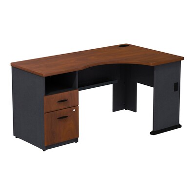 Bush Business Furniture Cubix Expandable Corner Desk, Hansen Cherry (SRA032HC)