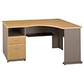 Bush Business Furniture Cubix Single 2 Drawer Pedestal Corner Desk, Light Oak (SRA032LO)