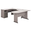 Bush Business Furniture Cubix U Shaped Corner Desk with Peninsula and Storage, White Spectrum (SRA037PE)