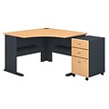 Bush Business Furniture Cubix 48W Corner Desk with Mobile File Cabinet, Beech (SRA035BESU)