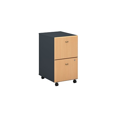 Bush Business Furniture Cubix 2 Drawer Mobile File Cabinet Beech Wc14352p Quill Com
