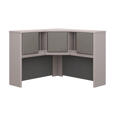 Bush Business Furniture Cubix 48W Corner Hutch, Pewter, Installed (WC14567PKFA)