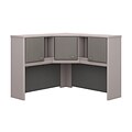 Bush Business Furniture Cubix 48W Corner Hutch, Pewter, Installed (WC14567PKFA)