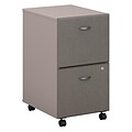 Bush Business Furniture Cubix 2 Drawer Mobile File Cabinet, Pewter (WC14552PSU)