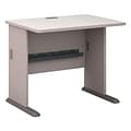 Bush Business Furniture Cubix 36W Desk, Pewter, Installed (WC14536FA)