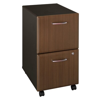 Bush Business Furniture Cubix 2 Drawer Mobile File Cabinet, Sienna Walnut (WC25552P)