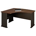 Bush Business Furniture Cubix 60W x 44D Left Handed L Bow Desk, Sienna Walnut (WC25533)