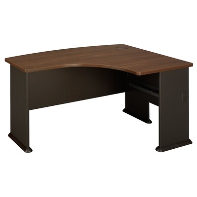 Bush Business Furniture Cubix 60W x 44D Right Handed L Bow Desk, Sienna Walnut (WC25522)