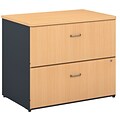 Bush Business Furniture Cubix 36W Lateral File Cabinet, Beech/Slate, (WC14354PSU)