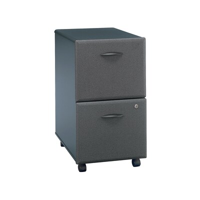 Bush Business Furniture Cubix 2 Drawer Mobile File Cabinet, Slate, Installed (WC84852PSUFA)