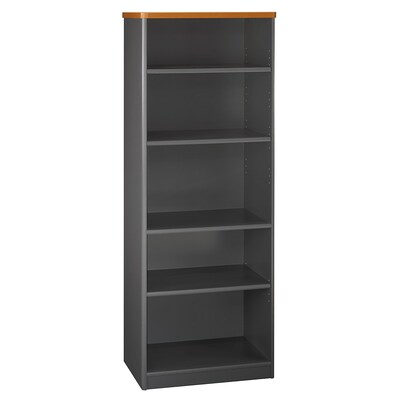 Bush Business Furniture Cubix 26W 5 Shelf Bookcase, Natural Cherry (WC57465)