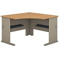 Bush Business Furniture Cubix 48W Corner Desk, Light Oak, Installed (WC64366FA)