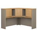 Bush Business Furniture Cubix 48W Corner Hutch, Light Oak, Installed (WC64367PKFA)