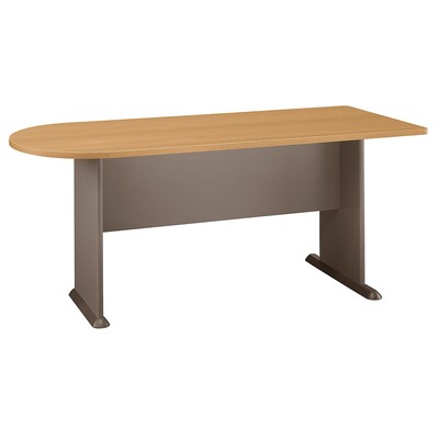 Bush Business Furniture Cubix 72W Universal Freestanding Peninsula, Light Oak (WC64371)