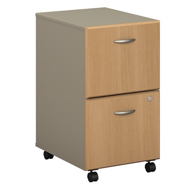 Bush Business Furniture Cubix 2 Drawer Mobile File Cabinet, Light Oak (WC64352P)
