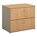 Bush Business Furniture Cubix 36W 2 Drawer Lateral File Cabinet, Light Oak (WC64354P)