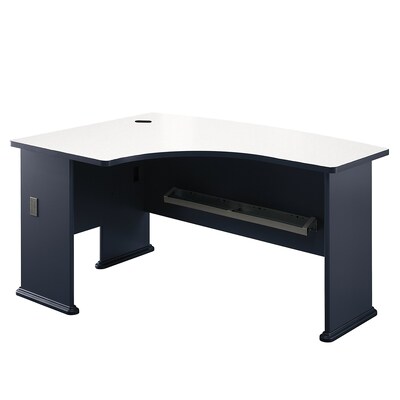 Bush Business Furniture Cubix 60W x 44D Left Handed L Bow Desk, Slate, Installed (WC84833FA)