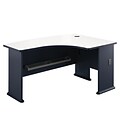Bush Business Furniture Cubix 60W x 44D Right Handed L Bow Desk, Slate, Installed (WC84822FA)