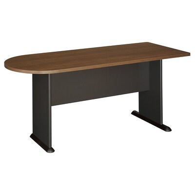 Bush Business Furniture Cubix 72W Universal Freestanding Peninsula, Sienna Walnut (WC25571)