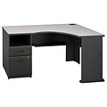 Bush Business Furniture Cubix Corner Desk with 2 Drawer Pedestal, White Spectrum (WC84828PA)