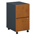 Bush Business Furniture Cubix 2 Drawer Mobile File Cabinet, Natural Cherry (WC57452PSU)