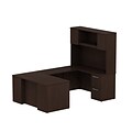 Bush Business Furniture Emerge 72W x 22D Office Desk w/ Pedestal, Mocha Cherry, Installed (300S057MRFA)