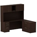 Bush Business Furniture Emerge 72W Office Desk w/ Pedestal, Natural Maple, Installed (300S069MRFA)